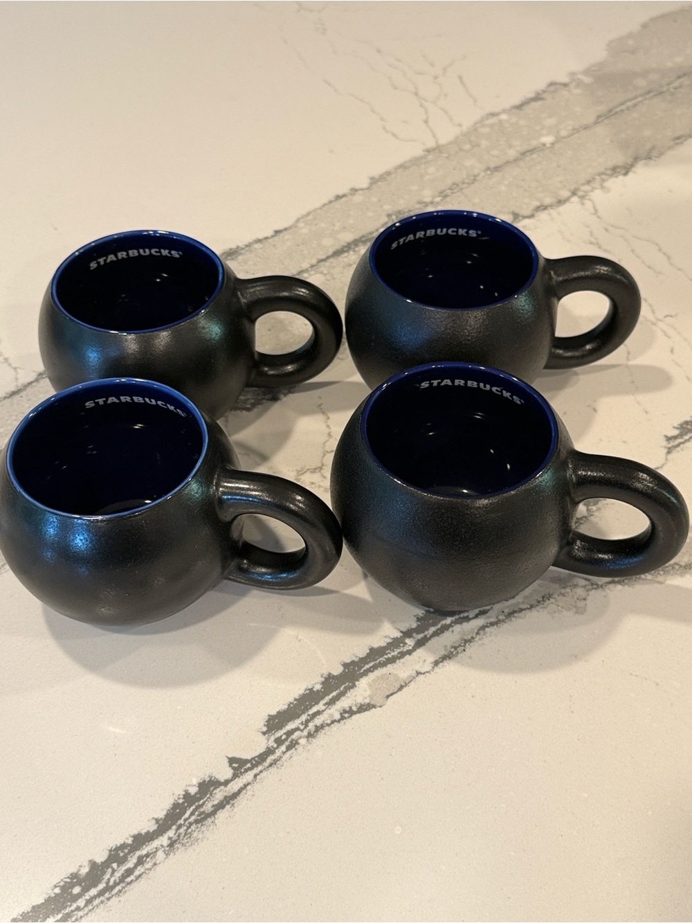 2020 Starbucks Halloween Black Iridescent Witch Cauldron Mug set of 4